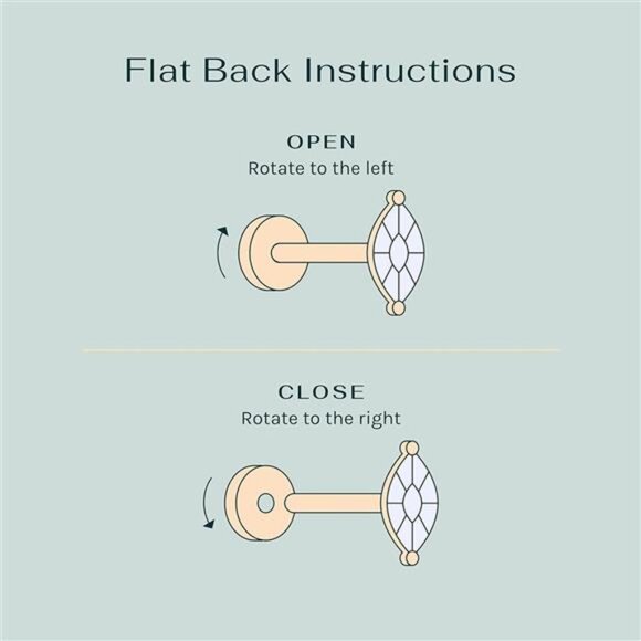 14K Gold Plated 925Sterling SilverPosts Pair of FlatBack Stud Earrings for Women - Picture 3 of 7